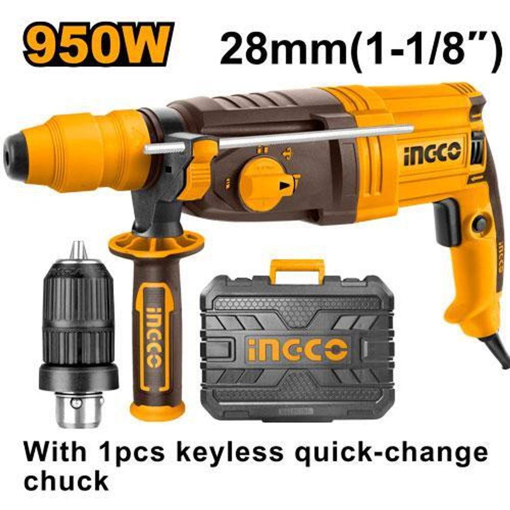 Перфоратор 950 Вт SDS-Plus 2,5 Дж кейс SUPER INGCO RGH9528-2 INDUSTRIAL