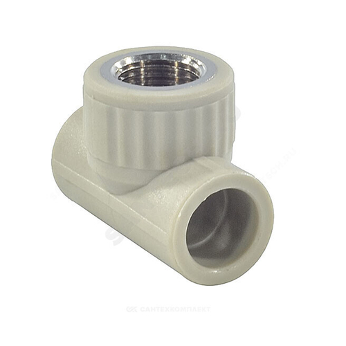 Тройник PP-R комбинированный серый Дн 25х3/4" ВР VALFEX 10127025Г