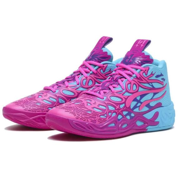 PUMA MB.04 Баскетбольные кроссовки MID Топ Голубой и розовый Фиолетовый Мужские