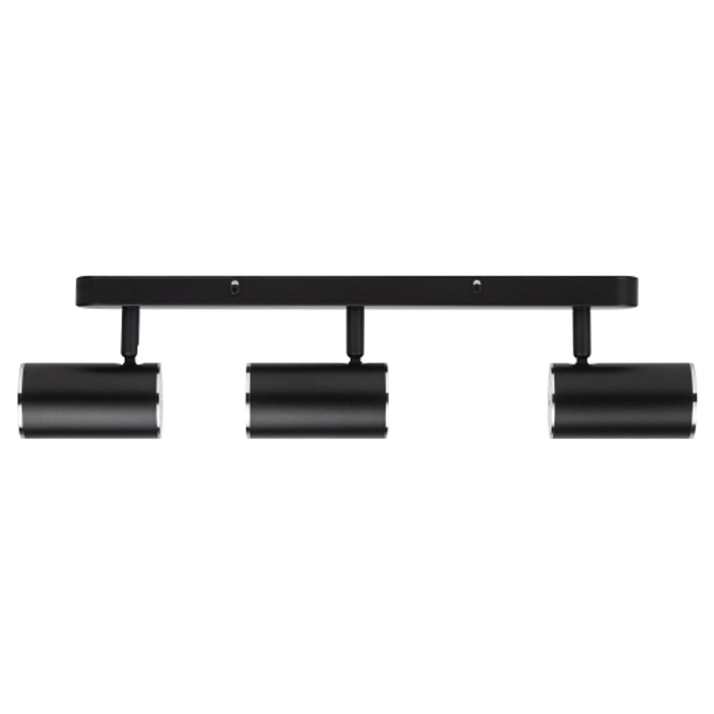 Светильник настенно-потолочный спот ЭРА OL35-3 BK MR16 GU10 IP20 черный хром | Накладные светильники