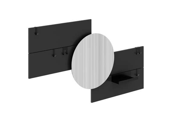 Вешалка Stripe M горизонтальная с зеркалом D 60 см (черный)