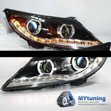 Передние фары Kia Sportage R angel eyes V3 type