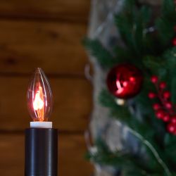 IL-N-C35-3-RED-FLAME-E14-CL Лампа декоративная с типом свечения эффект пламени. Форма свеча. прозрачная. Картон. ТМ Uniel.