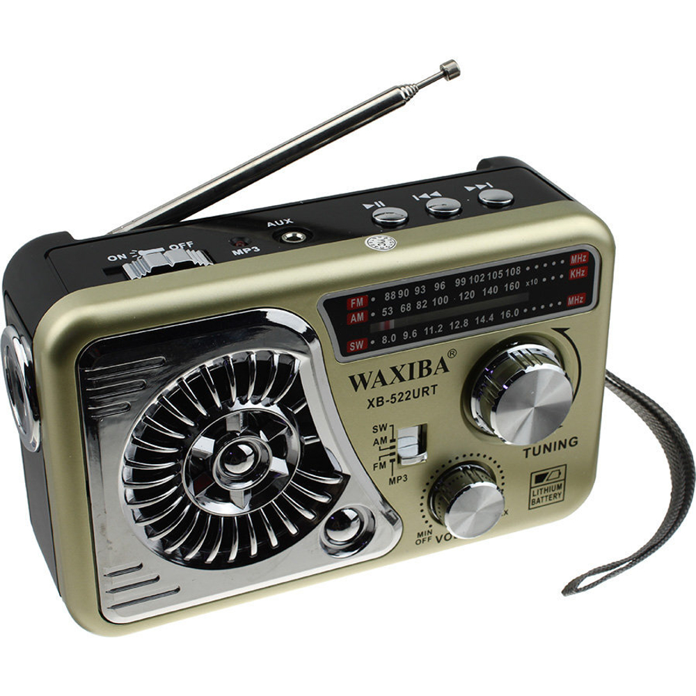 Радиоприемник Waxiba XB-522BT Wireless (USB/TF) фонарь