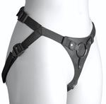 Черный женский пояс-трусики с кольцом для фиксации насадок (Цвет: черный)