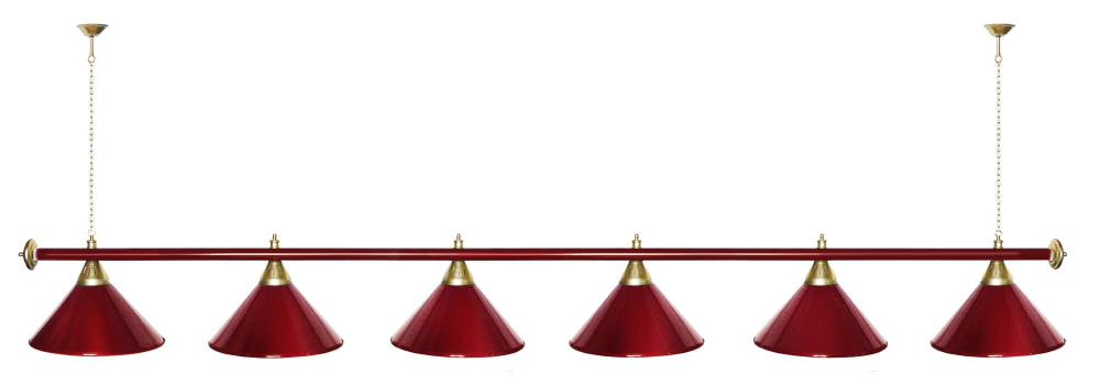 Лампа STARTBILLIARDS 6 пл. (плафоны золотые,штанга золотая,фурнитура золото)