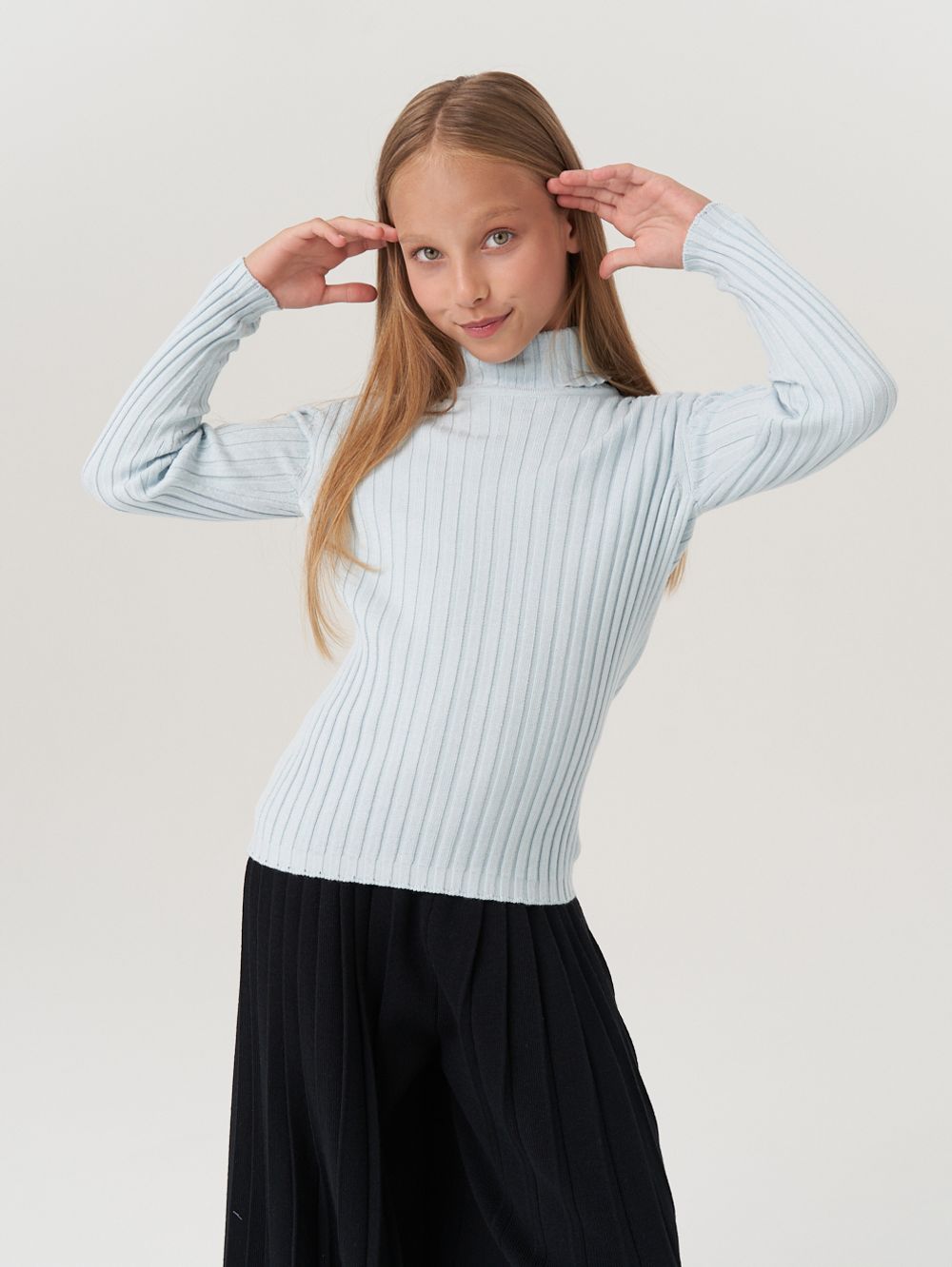 Джемпер водолазка для девочки AT274 голубой