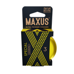 Презервативы с точками и рёбрами в железном кейсе MAXUS Special - 3 шт