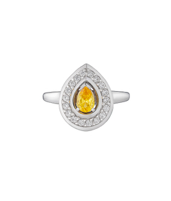 Кольцо из серебра со вставками из жёлтого и бесцветных фианитов