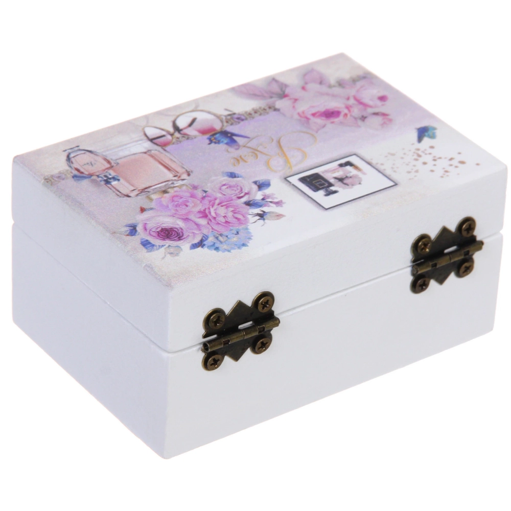 Шкатулка деревянная с зеркалом «МАРЦИПАН», пудровые пионы, 9.5*6.5*5см (в коробке)