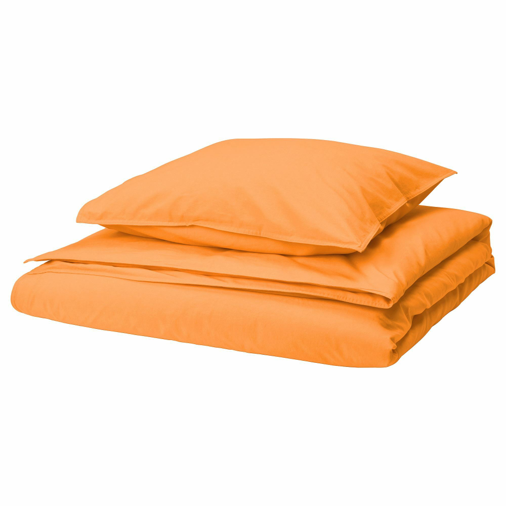 Комплект постельного белья IKEA ANGSLILJA (ЭНГСЛИЛЯ), Односпальный, Оранжевый, 150x200, 50x80 см