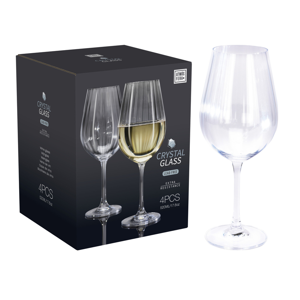 Набор из 4 хрустальных бокалов для вина 520 мл