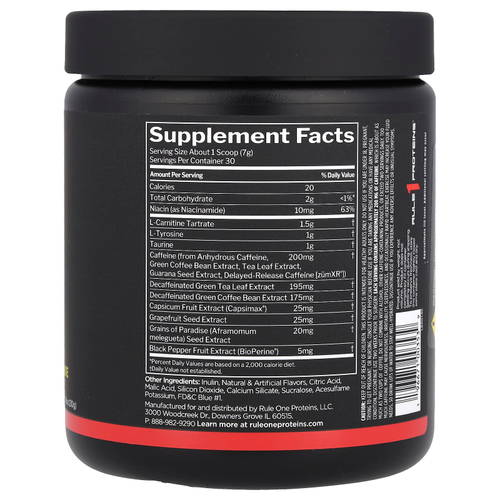 Rule One Proteins, Burn ™, Thermo Weight Management, лимонад с голубой розой, 210 г (7,41 унции)