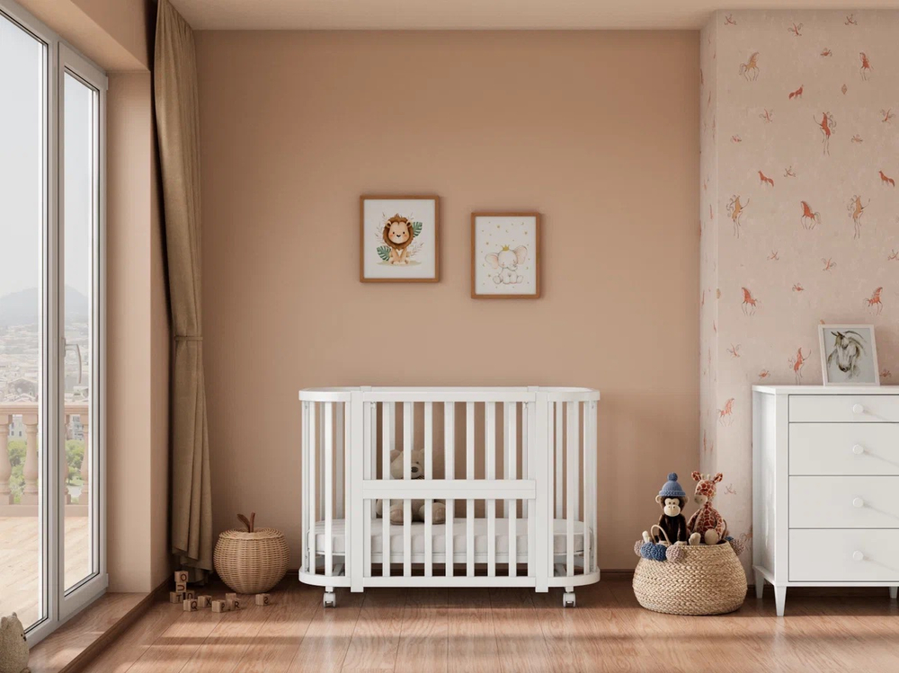 Кроватка детская Incanto Lunna Sonata (белый/белый) маятник поперечный