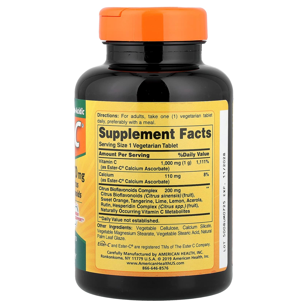 American Health, Ester-C® с цитрусовыми биофлавоноидами, 1000 мг, 120 вегетарианских таблеток