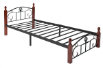 Кровать РУМБА (AT-203)/ RUMBA -дерево гевея/металл, 160*200 см (middle bed), красный дуб/черный