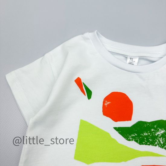 Футболка хлопковая, Белая с принтом