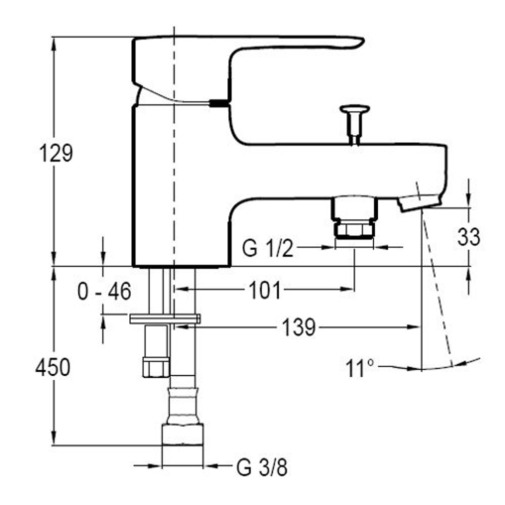 Смеситель для ванны на борт Jacob Delafon July E16044-4-CP