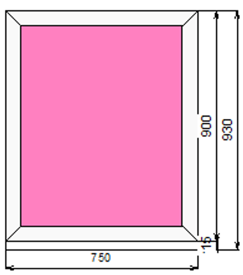 Пластиковое окно 900 х 750 ТермА Эко с глухой створкой