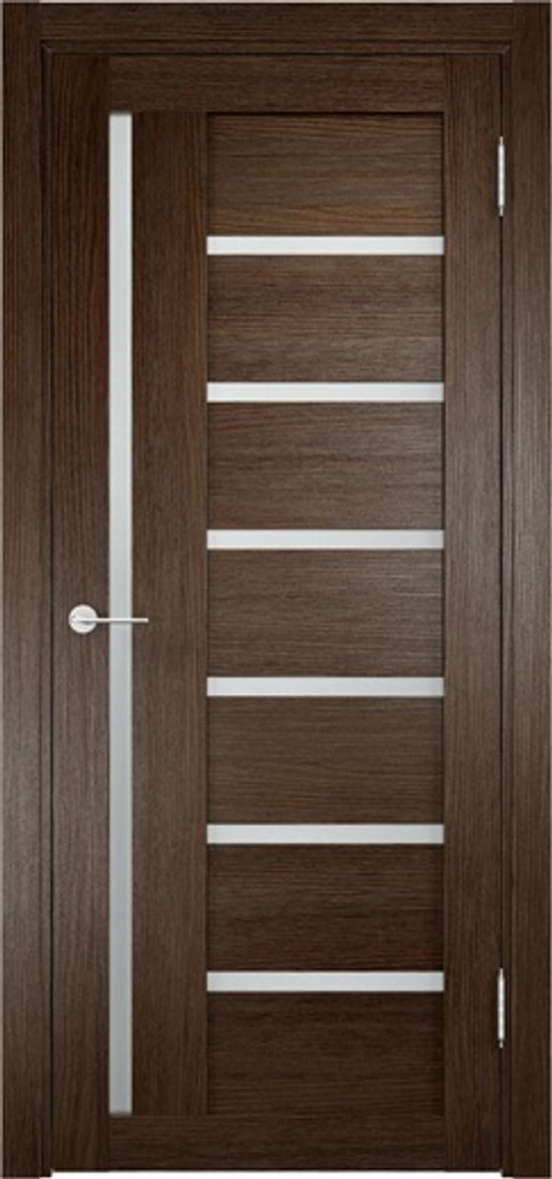 Межкомнатная дверь Берлин 03 ДГ / Цвет Дуб табак / Остекление "Сатинато" / Двери Верда