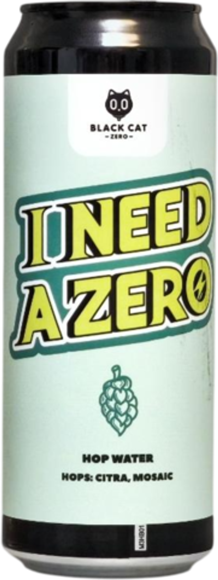 Пиво Блэк Кэт Ай Нид А Зиро: Хоп Ватер Цитра Мозаик Безалкогольное / Black Cat I Need A Zero: Hop Water Citra & Mosaic 0.45 - банка