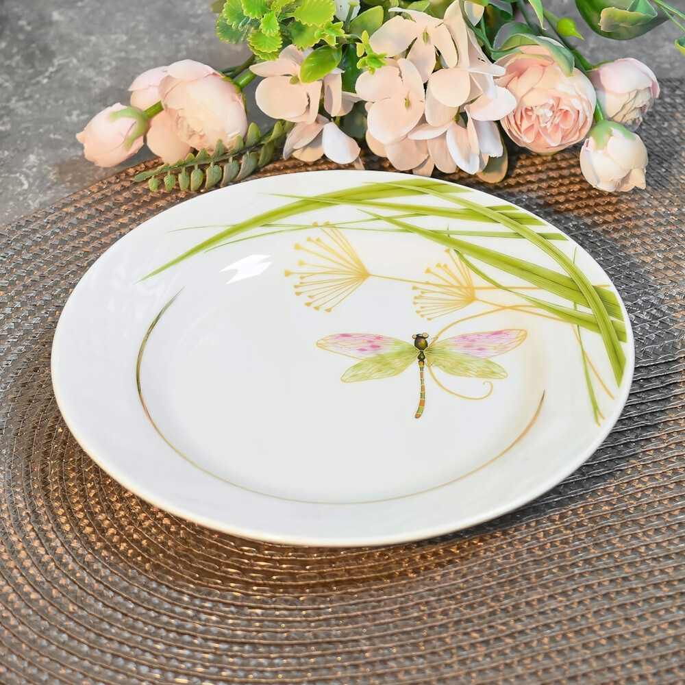 Тарелка 175мм мелкая форма Голубка Стрекоза