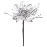 Украшение новогоднее «Пуансеттия-Нежность» 23 см, Серебро