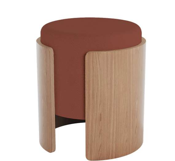 Пуф Lagom (сиена FiberGuard, натуральный дуб)