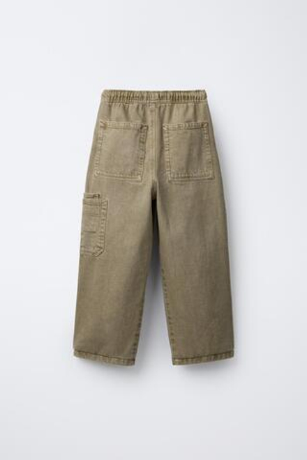 ZARA БРЮКИ BAGGY RELAXED, РЫЖЕВАТО-КОРИЧНЕВЫЙ