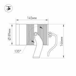 Светильник ALT-RAY-R89-25W Day4000 (DG, 24 deg, 230V) (Arlight, IP67 Металл, 3 года) 029699