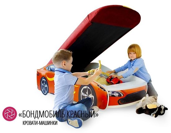 Кровать-машинка БОНДМОБИЛЬ с подъемным механизмом