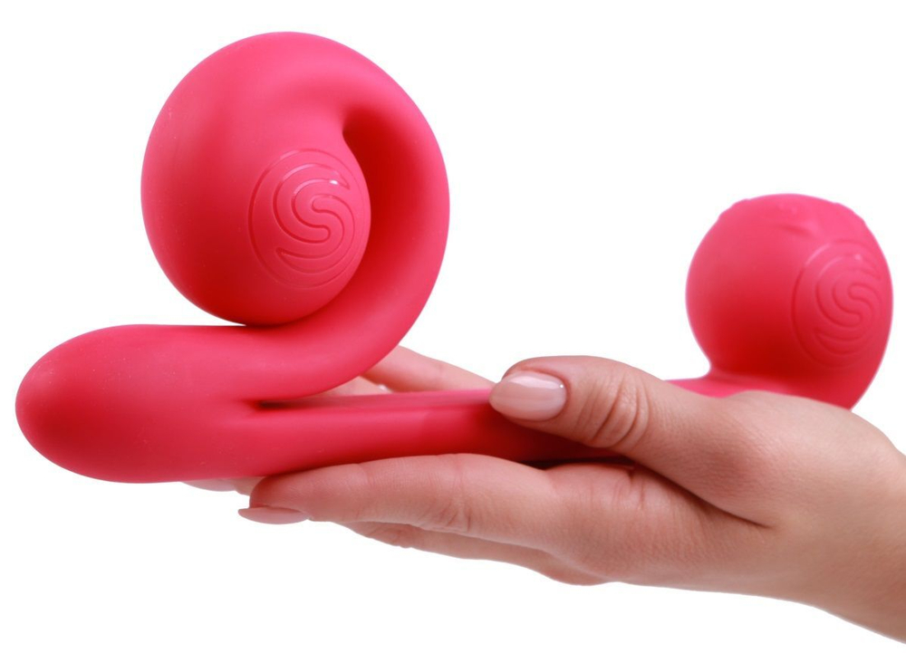 Уникальный розовый вибромассажер-улитка для двойной стимуляции Snail Vibe (Цвет: розовый)