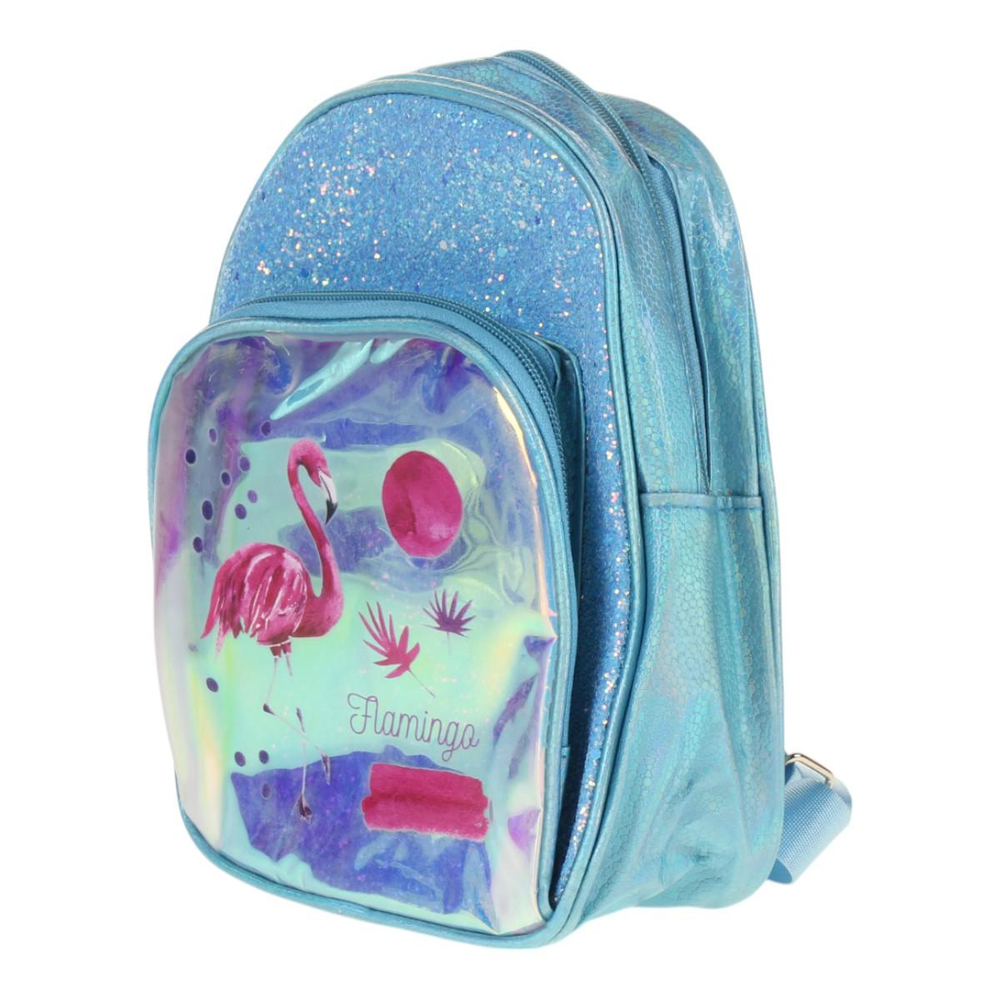 Рюкзак детский, ПВХ, алмазная крошка, 23*18см, 1отделение, 1карман, 3цв микс