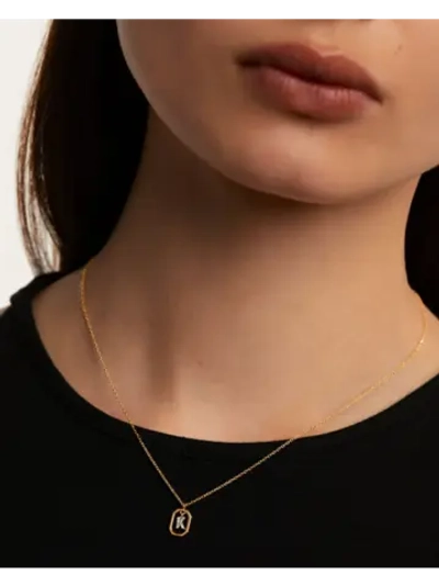 Колье Мини-Буква K серебро 925 пробы покрытое золотом