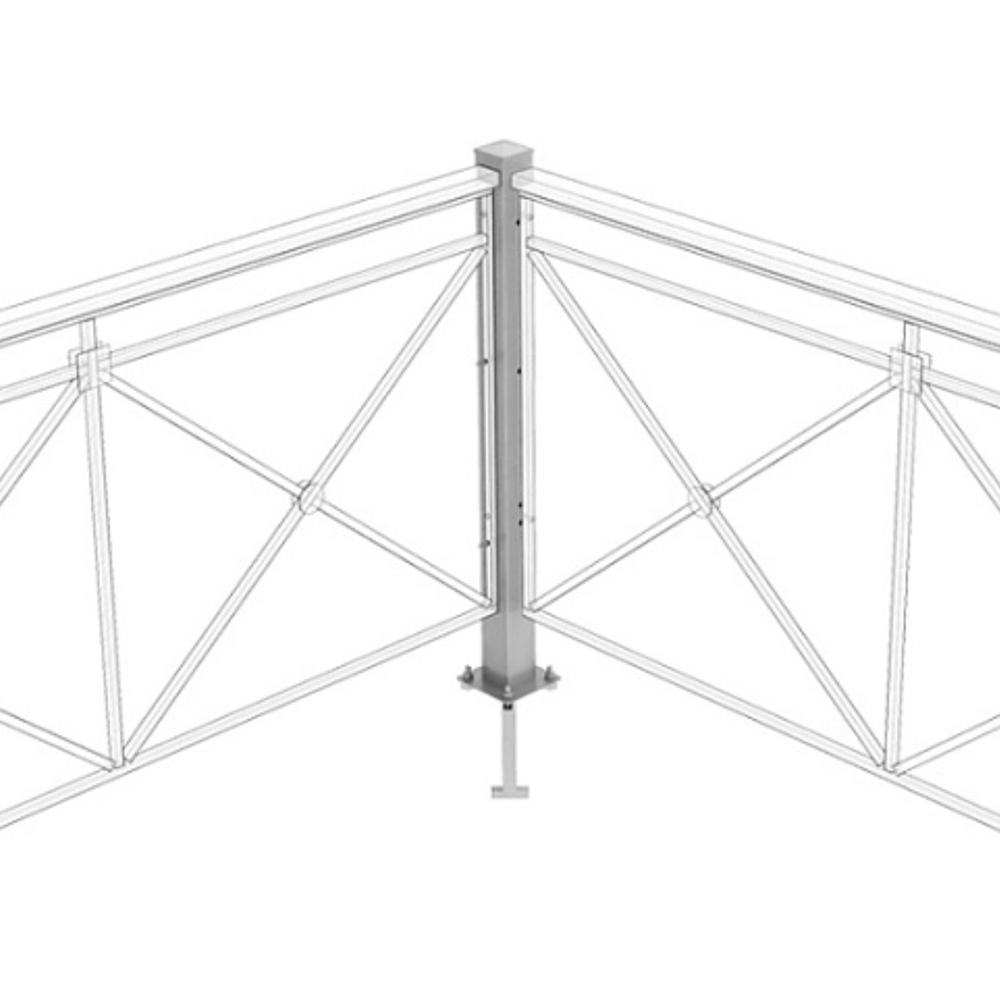 Стойка пешеходного ограждения ПО-1 Крест 80х80 съемная поворотная, порошковая окраска