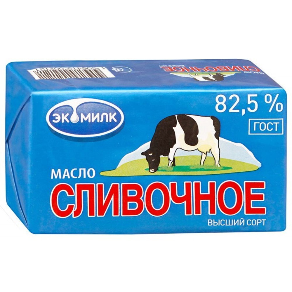Масло сливочное 82,5% "ЭКОМИЛК" 450гр (20шт*кор)