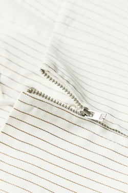 ZARA ТОП В БЕЛЬЕВОМ СТИЛЕ В ПОЛОСКУ, КОРИЧНЕВЫЙ / БЕЛЫЙ