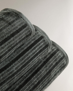 Zara Home - Велюровое банное полотенце с полосатой текстурой, зеленый, 30х50 см