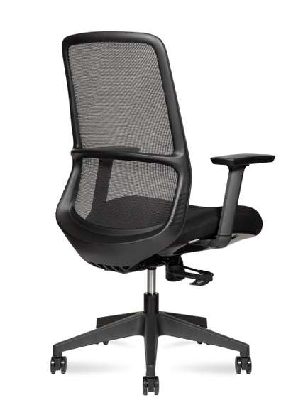 Кресло офисное Норден / Некст LB блэк / Next LB black / черная сетка/черная ткань