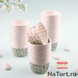 Формы бумажные с ламинацией «Маффин» 50х40 мм (День рождения) 100 шт