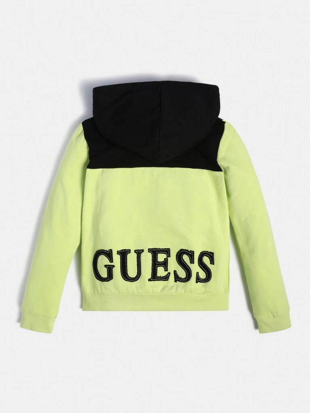 Кардиган трикотажный с капюшоном GUESS Лимонный/Черный/Аппликация: черный GUESS (Мальчик)