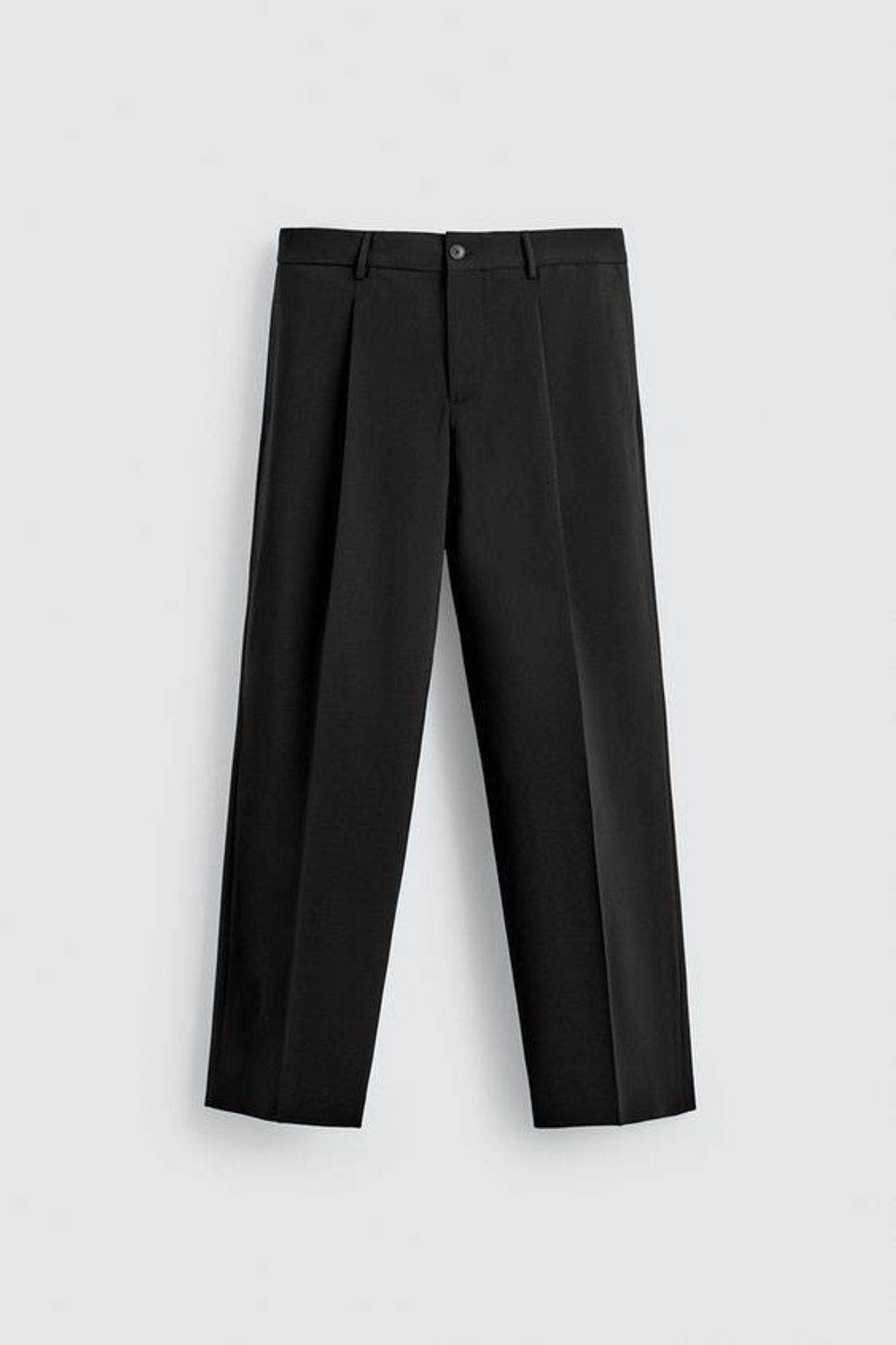 ZARA КОСТЮМНЫЕ БРЮКИ С ШЕРСТЬЮ, ЧЕРНЫЙ