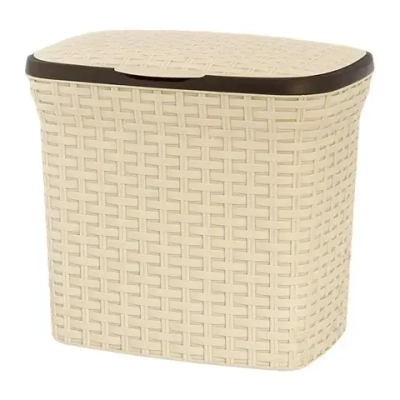 Контейнер для стирального порошка 10л Ротанг бежевый/Латте