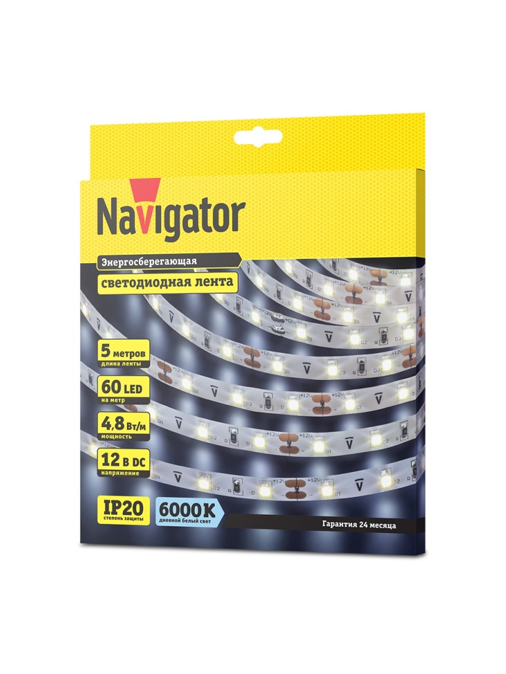 Лента светодиодная 71 762 NLS-3528CW60-4.8-IP20-12V R5 4.8Вт/м (уп.5м) Navigator 71762