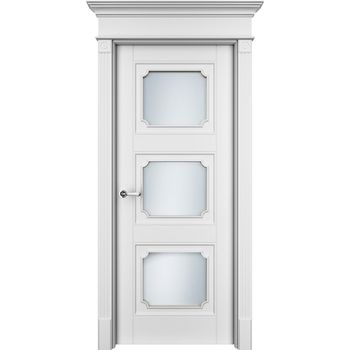 Межкомнатная дверь эмаль Ofram Риан-33 белая остеклённая
