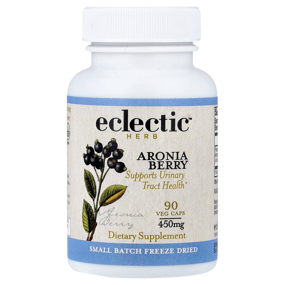 Eclectic Herb, сублимированные ягоды черноплодной рябины, 90 вегетарианских капсул (450 мг в 1 капсуле)