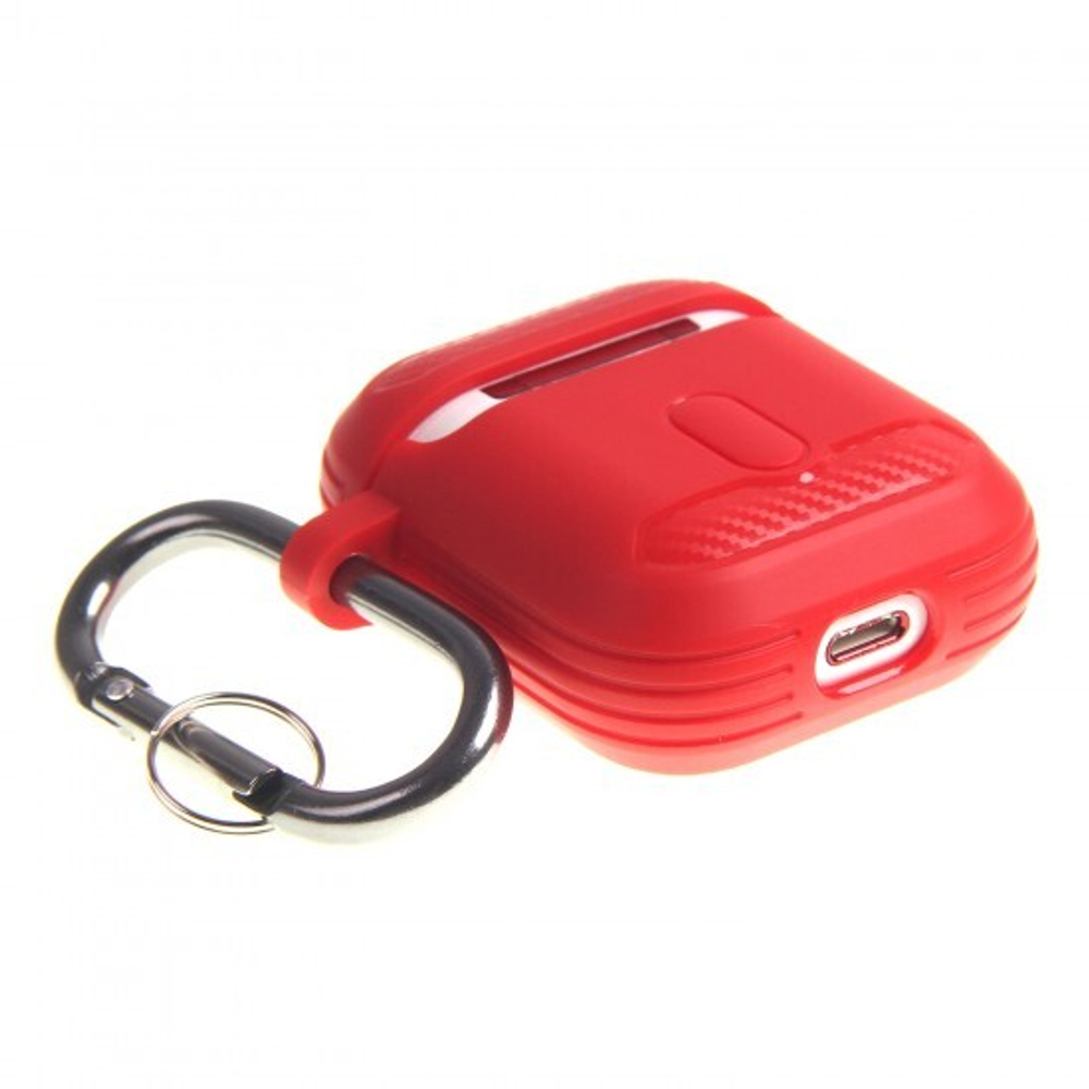 Чехол для AirPods, карбоновый, WIWU APC005, 012532 Красный