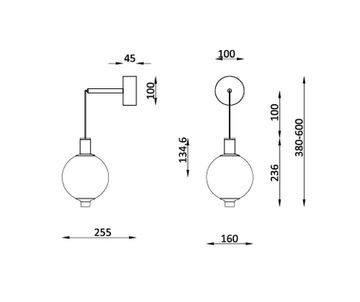 Бра 9W 4000K 4315-1W черный Kolbe Favourite