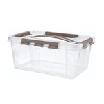 Ящик для хранения универсальный с замками и ручкой "grand box", 290х190х124мм, 4,2л (коричневый)