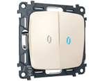MO324040 Комплект механизма 2-кл проходного выключателя с подсветкой 10000K OMEGA Бежевый матовый QUANT (OP3240, VM120, G29B)